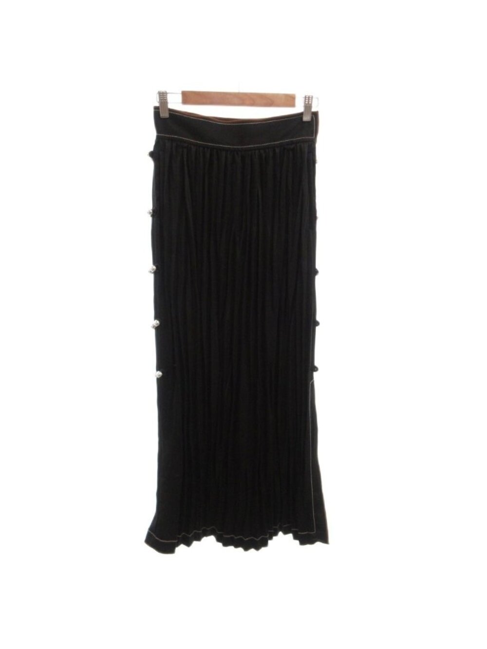 Loewe Pleated Skirt Visual Tight Long 36 Black